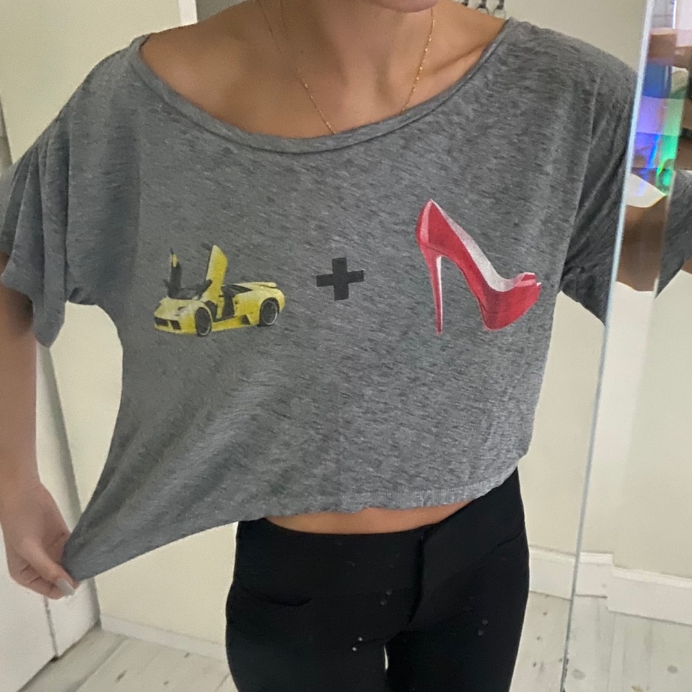 Tshirt tee Lamborghini & stiletto high heel red